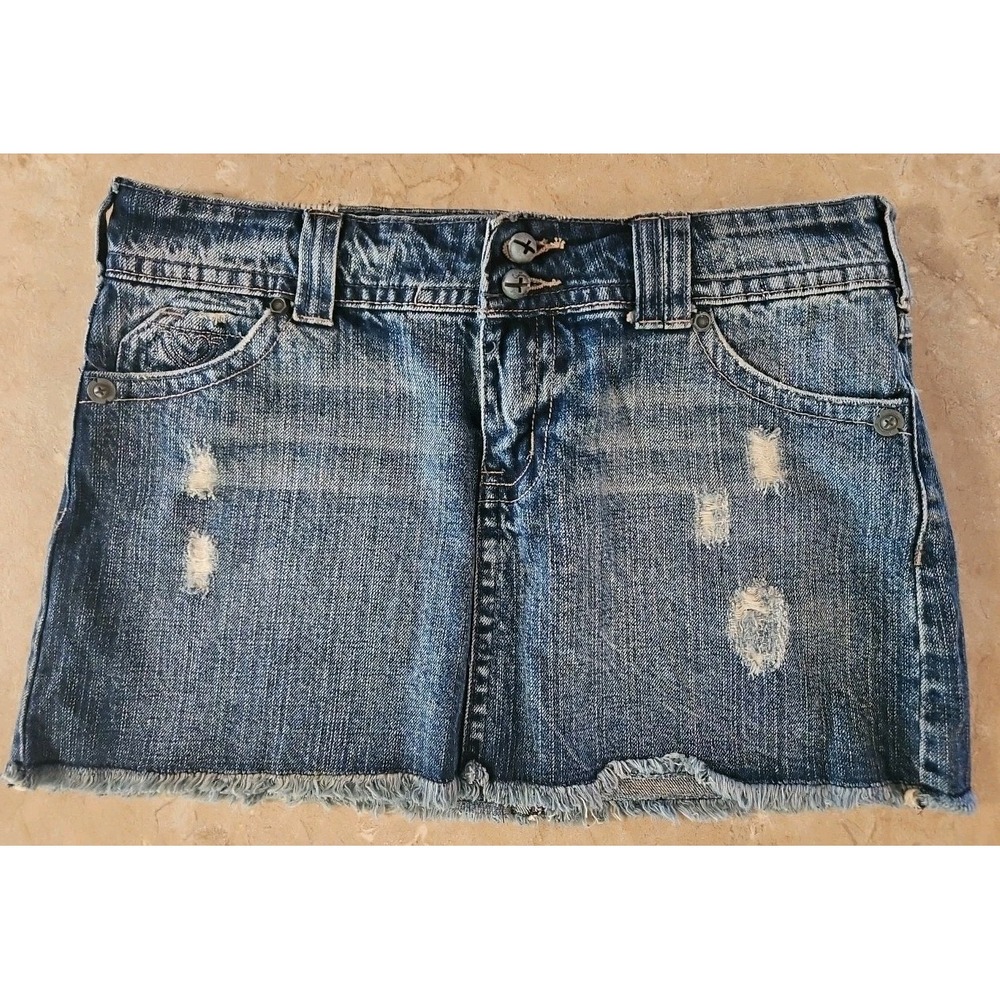 Industrial Cotton Denim Mini Skirt Size 5 Juniors